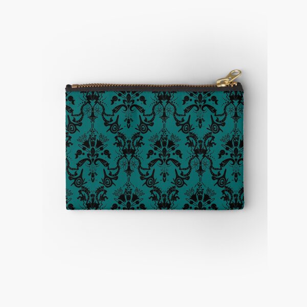 Item preview, Cosmic Damask Black on Turquoise designed and sold by studiozandra.