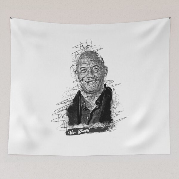 Item preview, Vin Diesel Abstract Sketch Art, Vin Diesel, Vin Diesel Fan art designed and sold by graphic-genie.