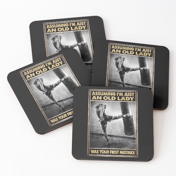 Item preview, Assuming I'm just An Old Lady Was Your First Mistake Boxing Girl Poster designed and sold by EdmundJWende.
