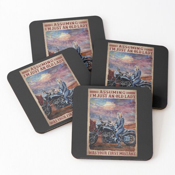 Item preview, Assuming I'm Just An Old Lady Was Your First Mistake Motobike Woman Poster designed and sold by EdmundJWende.