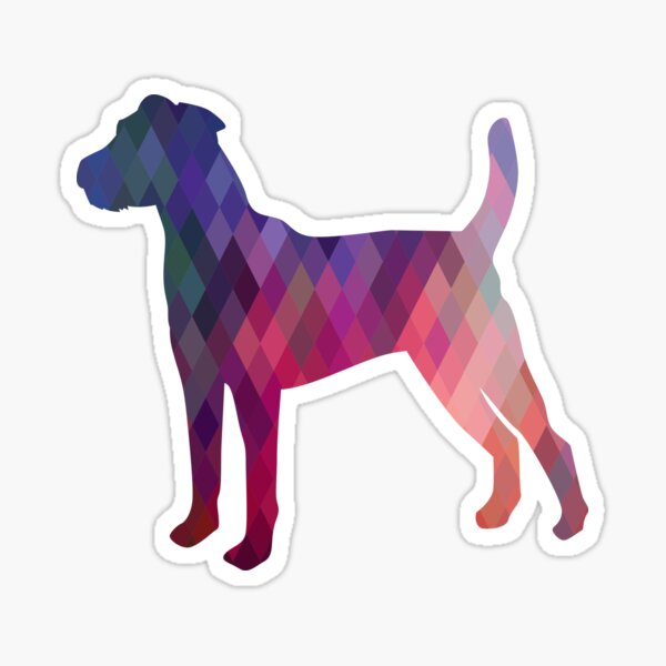 Parson Terrier - Colorful Geometric Pattern - Pink Sticker