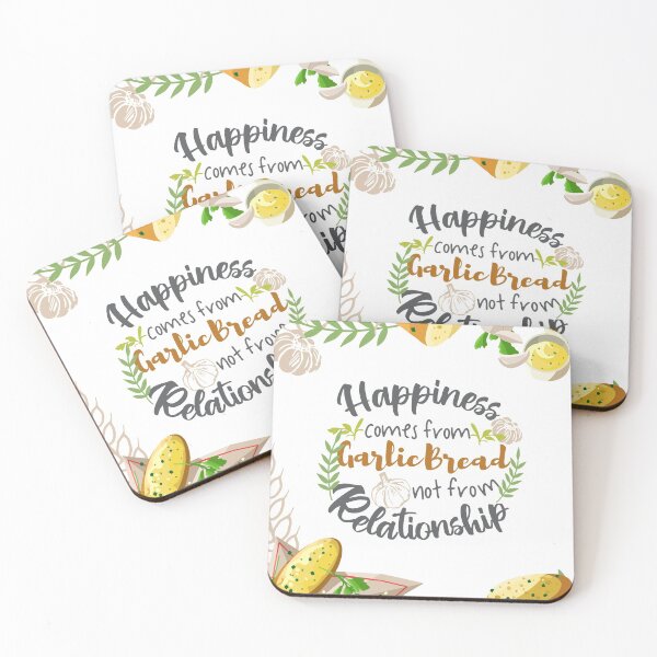 Item preview, Happiness comes from Garlic Bread not Relationship Pattern and Quote designed and sold by FlinArt.