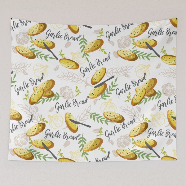Item preview, Happiness comes from Garlic Bread not Relationship Pattern and Quote designed and sold by FlinArt.