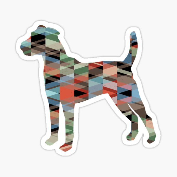 Parson Terrier - Colorful Geometric Pattern - Plaid Sticker