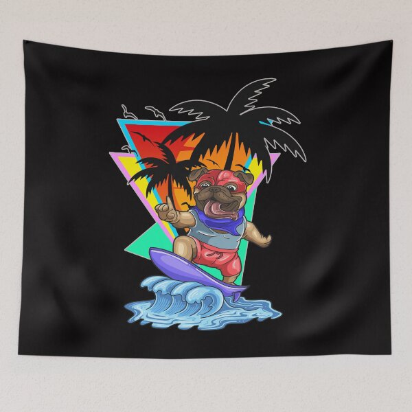 Item preview, My First Surfboard Pug Dog Surfing designed and sold by Tannumoni.