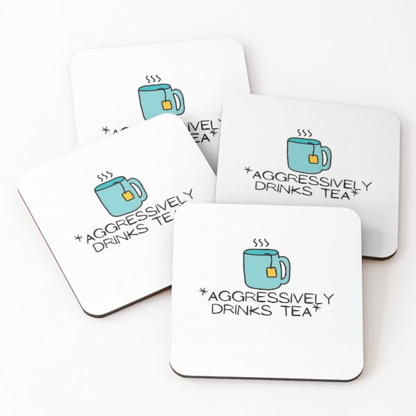 Item preview, Aggressively Drinks Tea designed and sold by Paper Hearteu.