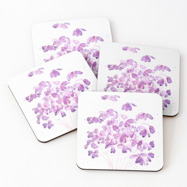 Item preview, hand painted purple Oxalis clover leaf  watercolor arts 2021 designed and sold by ColorandColor.