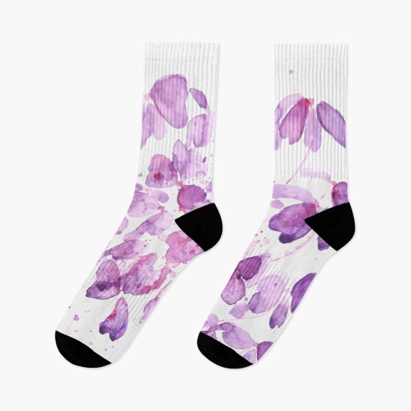 Item preview, hand painted purple Oxalis clover leaf  watercolor arts 2021 designed and sold by ColorandColor.