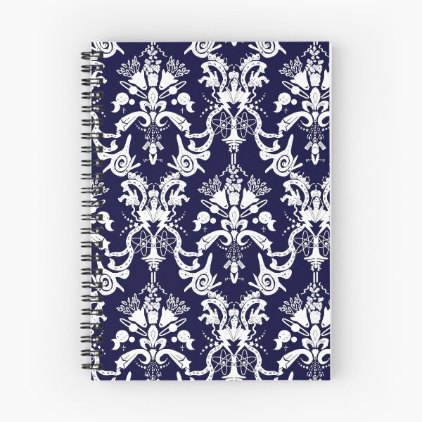Item preview, Cosmic Damask White on Navy designed and sold by studiozandra.