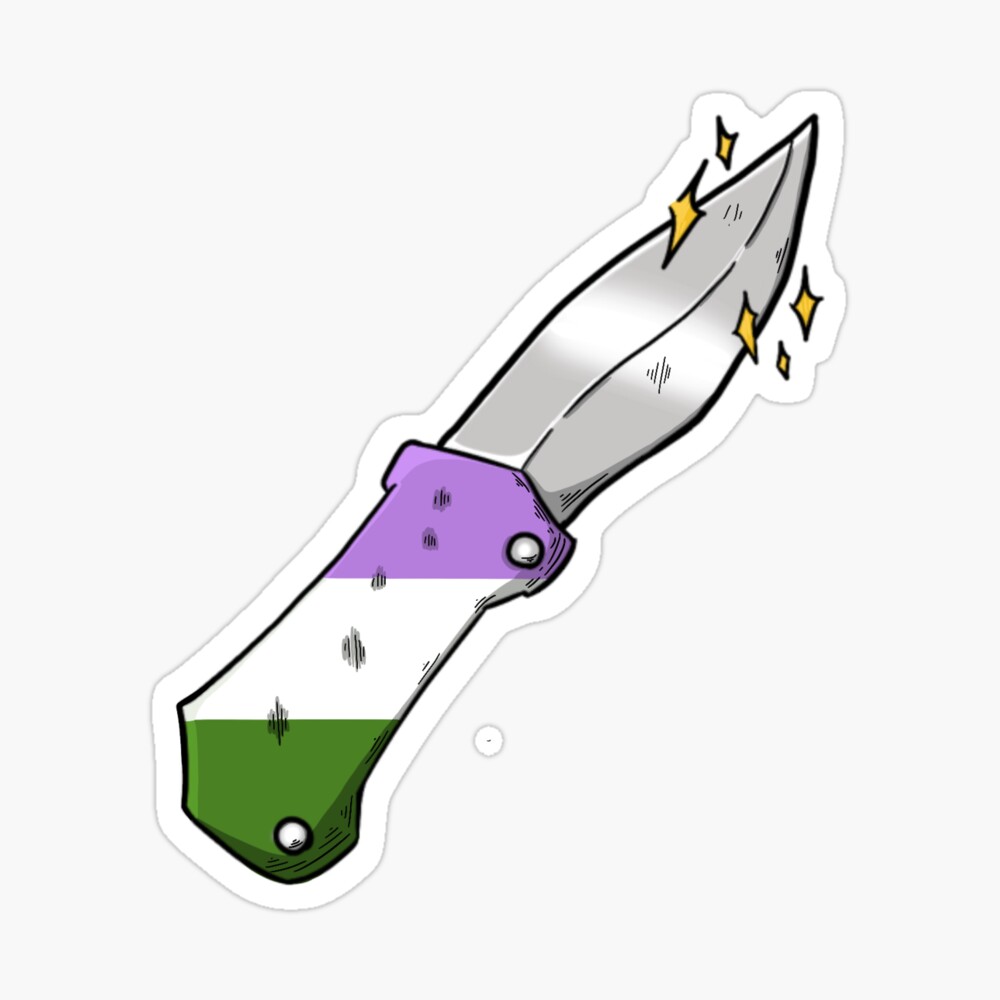 subtle floral knife - genderqueer Sticker for Sale by spirit-tomb