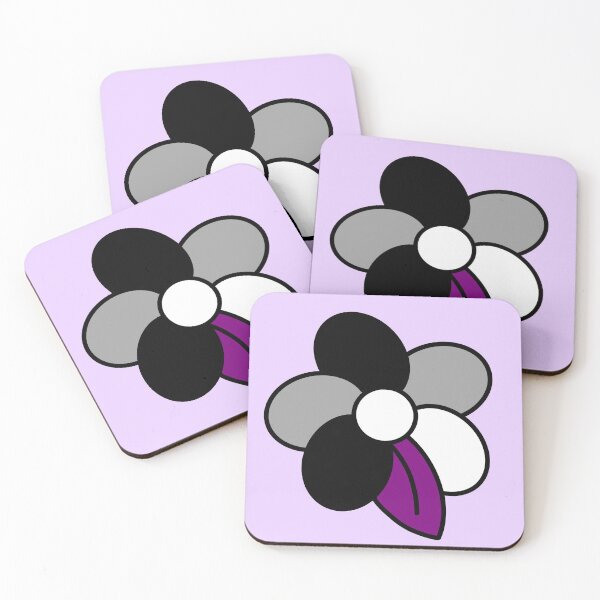 Item preview, asexual / ace pride flag flower merch designed and sold by mossballpit.