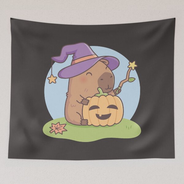 Item preview, Cute Capybara Wizard and Squash Halloween designed and sold by rustydoodle.