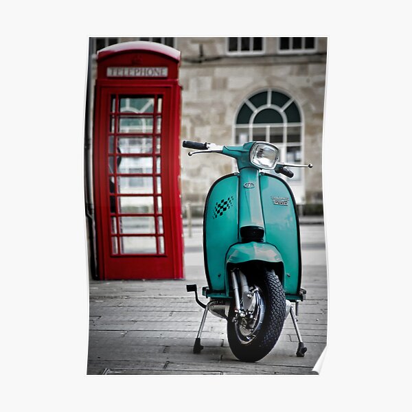 Turquoise Lambretta GP Poster