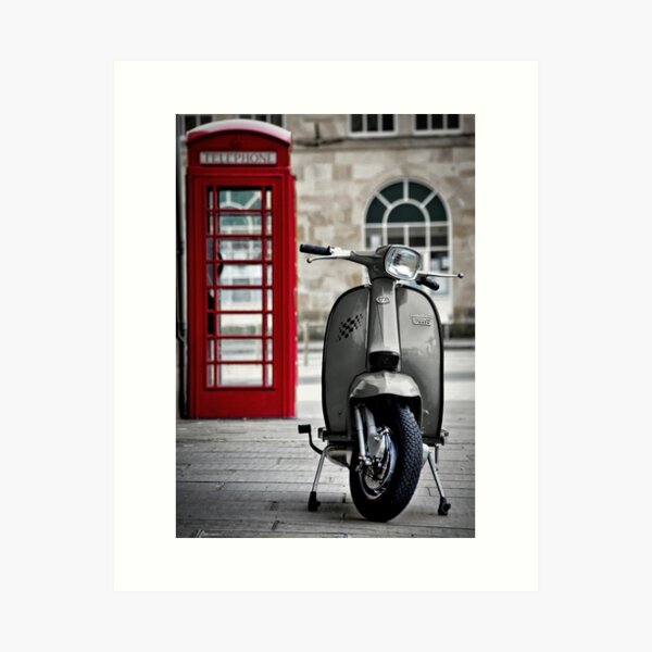 Italian Grey Lambretta GP Scooter Art Print