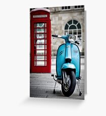 Italian Light Blue Lambretta GP Scooter Greeting Card