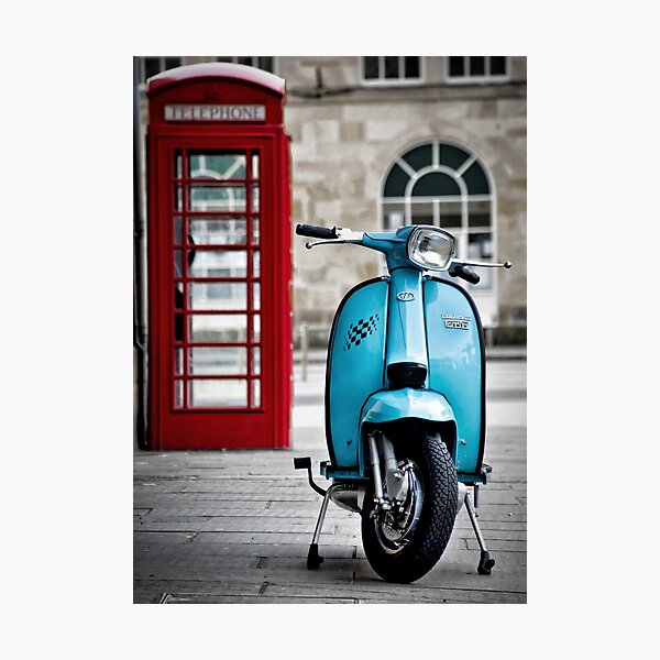 Italian Light Blue Lambretta GP Scooter Photographic Print