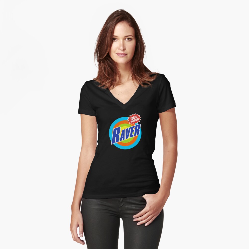 Item preview, Fitted V-Neck T-Shirt designed and sold by NearTheKnuckle.