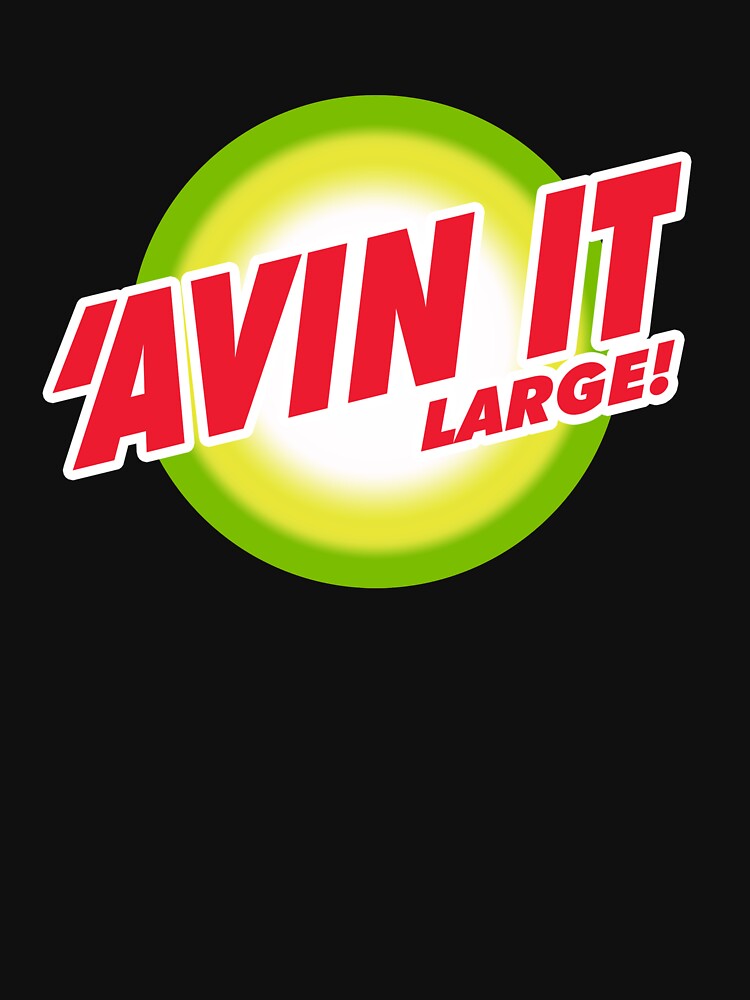 'Avin It Large! - Red Rave text on multicolour bullseye. by NearTheKnuckle