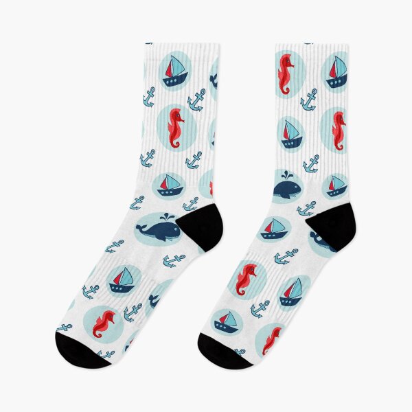 Item preview, Seamless pattern on the marine theme whales, boats, anchors, seahorses  on a white background. designed and sold by Z-Irina.