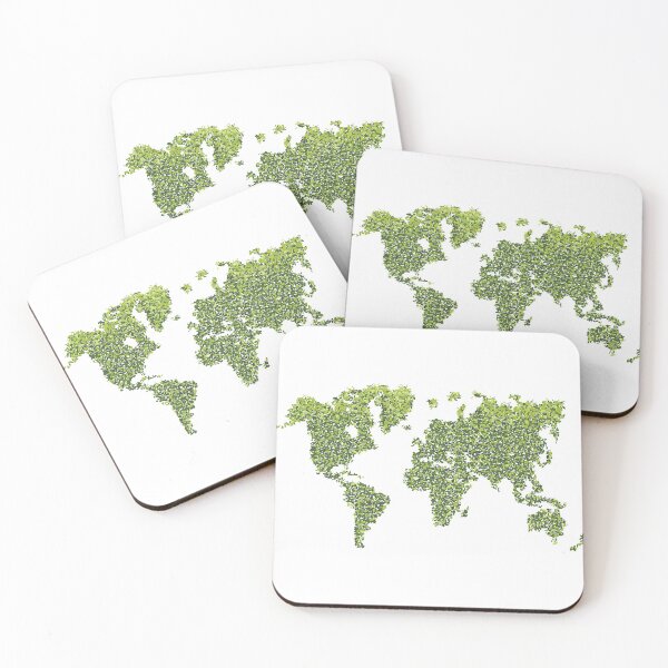 Item preview, World map of green leaf compositionbeautiful healthy globe Earth designed and sold by Queengood.