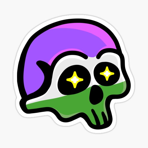 Item preview, Genderqueer Pride Flag Skull designed and sold by Mackongoo.