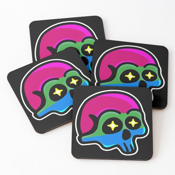 Item preview, Polysexual Pride Flag Skull designed and sold by Mackongoo.