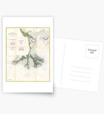 Vintage Map of The Mississippi River Delta (1874) Postcards