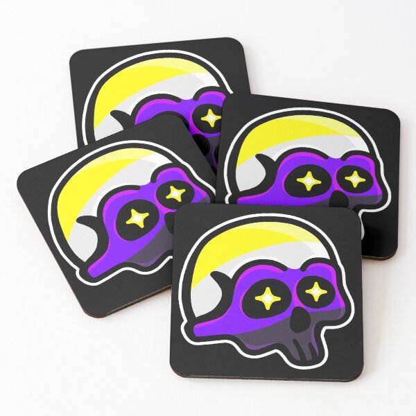 Item preview, Nonbinary Pride Flag Skull designed and sold by Mackongoo.