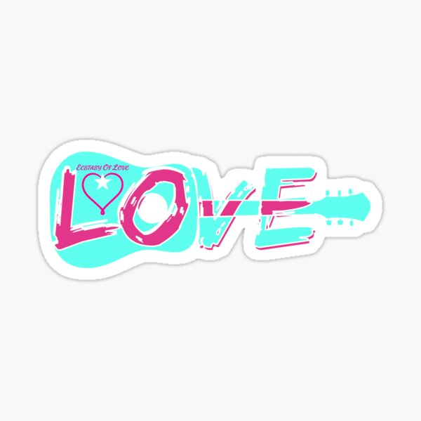 Love Guitar Turquoise & Ruby Sticker