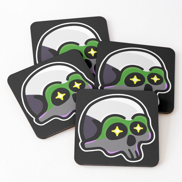 Item preview, Demiromantic Pride Flag Skull designed and sold by Mackongoo.