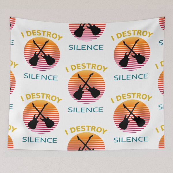 Item preview, I destroy silence guitar designed and sold by shirtsdesignpk.
