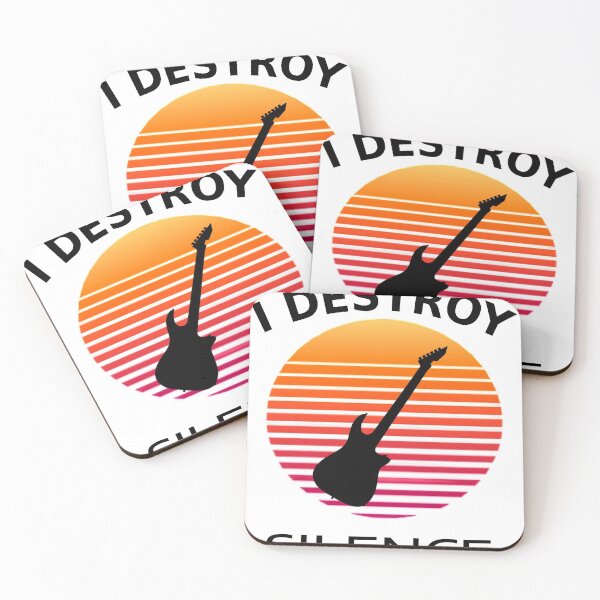Item preview, I destroy silence guitar designed and sold by shirtsdesignpk.