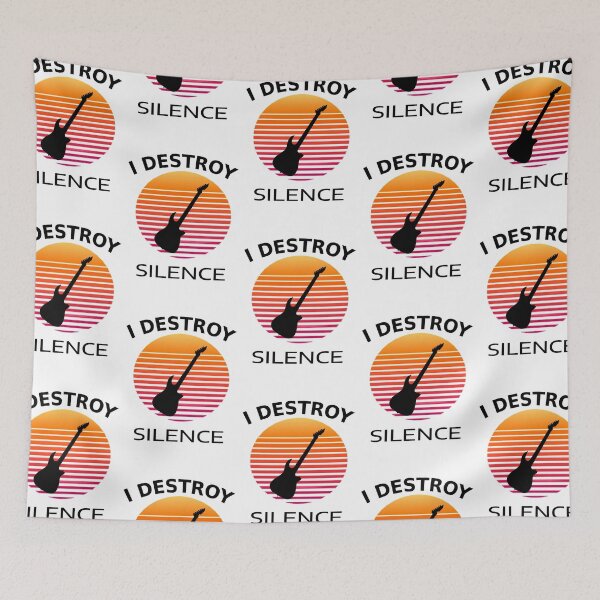 Item preview, I destroy silence guitar designed and sold by shirtsdesignpk.