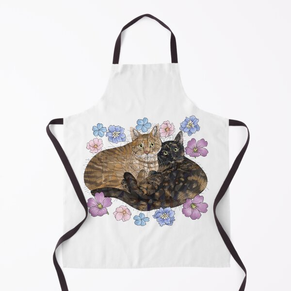 Item preview, Two Cats with  Flowers designed and sold by Blacklightco.