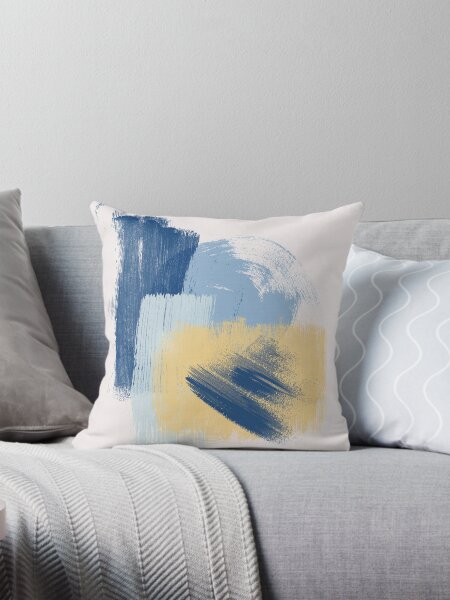 Aperçu de l'œuvre 101-5, bleu clair et foncé, coups de pinceau aquarelle, créée et vendue par TanyDi.
