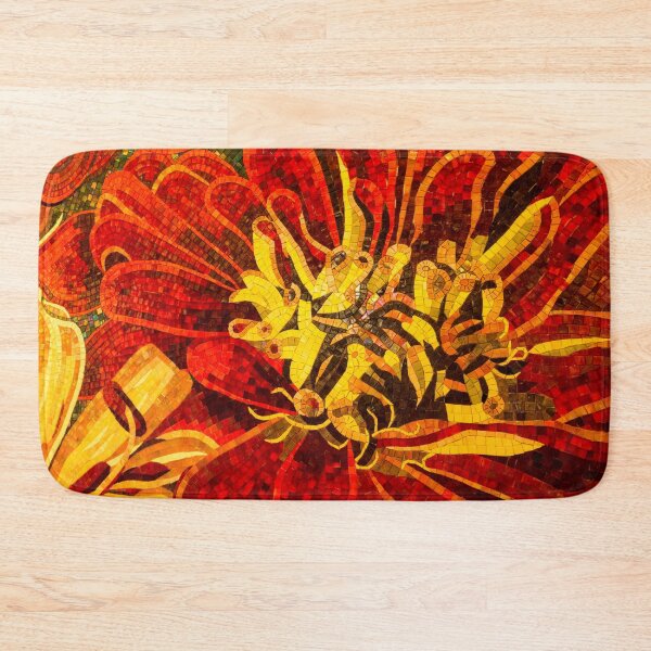 Item preview, Abstracted Floral - Mesmerizing Mosaic in Bold Yellows and Reds designed and sold by Georgia Mizuleva.