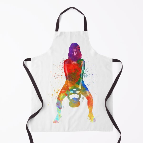 Item preview, Crossfit fitness exercise woman lifting kettlebell during strength training exercising designed and sold by paulrommer.