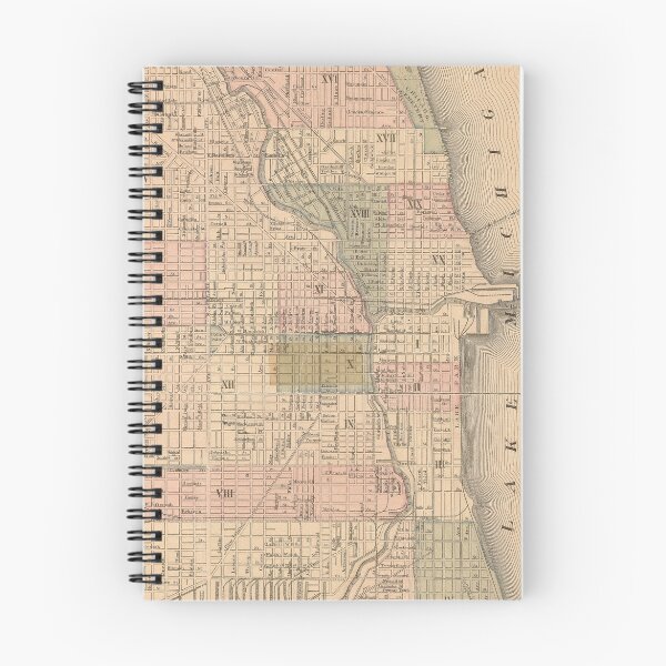 Item preview, Vintage Map of Chicago Illinois (1876) designed and sold by BravuraMedia.