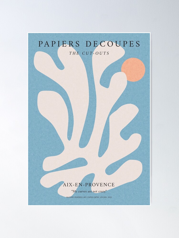 Póster for Sale con la obra «Impresión de curvas de Matisse, Papiers  découpés, Póster de arte inspirado en Matisse, Matisse Cut out, Impresión  de mercado de flores, Arte de pared de exposición