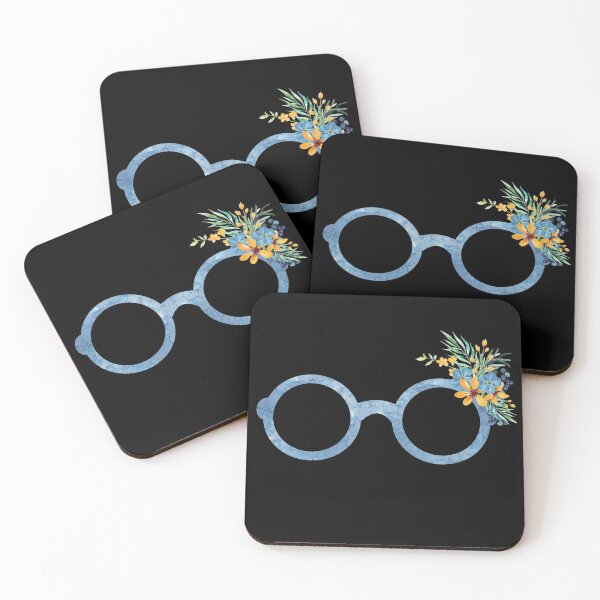 Item preview, Blue Round Glasses With A Floral Bouquet designed and sold by Primroaddesigns.