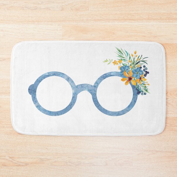 Item preview, Blue Round Glasses With A Floral Bouquet designed and sold by Primroaddesigns.