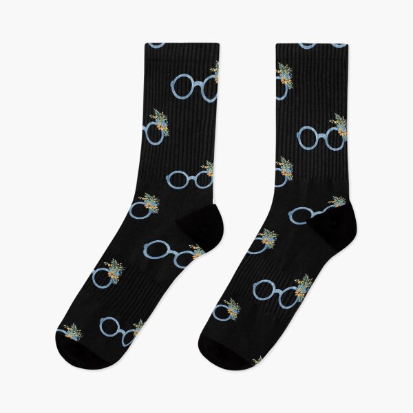 Item preview, Blue Round Glasses With A Floral Bouquet designed and sold by Primroaddesigns.