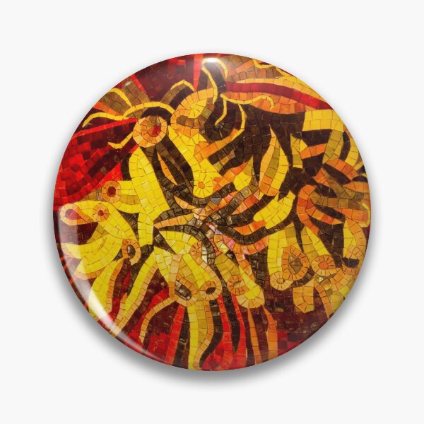 Item preview, Abstracted Floral - Mesmerizing Mosaic in Bold Reds and Yellows designed and sold by Georgia Mizuleva.