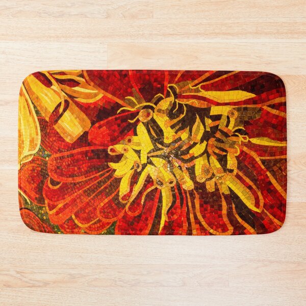 Item preview, Abstracted Floral - Mesmerizing Mosaic in Bold Reds and Yellows designed and sold by Georgia Mizuleva.