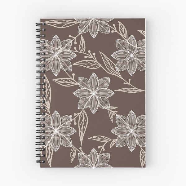 Item preview, White and brown floral pattern designed and sold by Tanuja  Sharma.