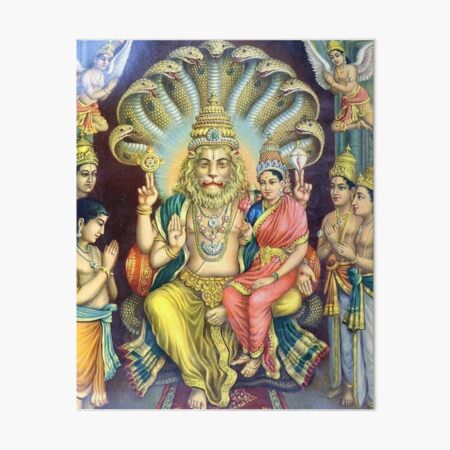 Sri Sri Lakshmi Nrisimha Art Board Print