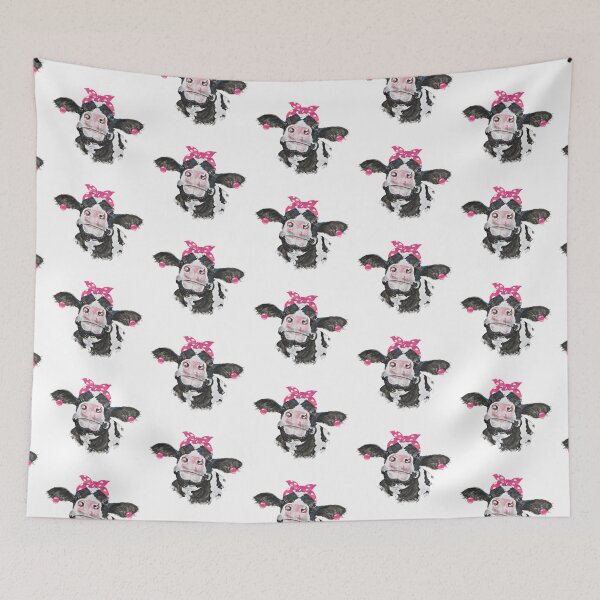 Item preview, Pink bandana cow watercolor designed and sold by Lori P.