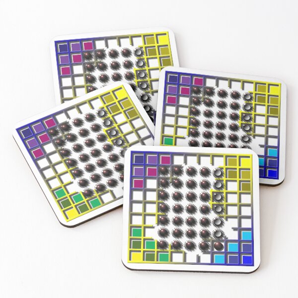 Item preview, Grid, corona, (315) (blue, yellow, green, violet,) decorative, digital, colorful, abstract, designed and sold by Paszkan.