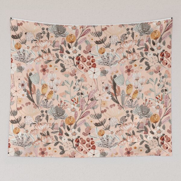 Artikelvorschau, Beige Waldblumen, botanische Pflanze, Naturmuster entworfen und verkauft von Sohee Jin.