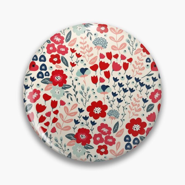 Item preview, Ditsy Florals, Reds and Navy designed and sold by meggydesigns.